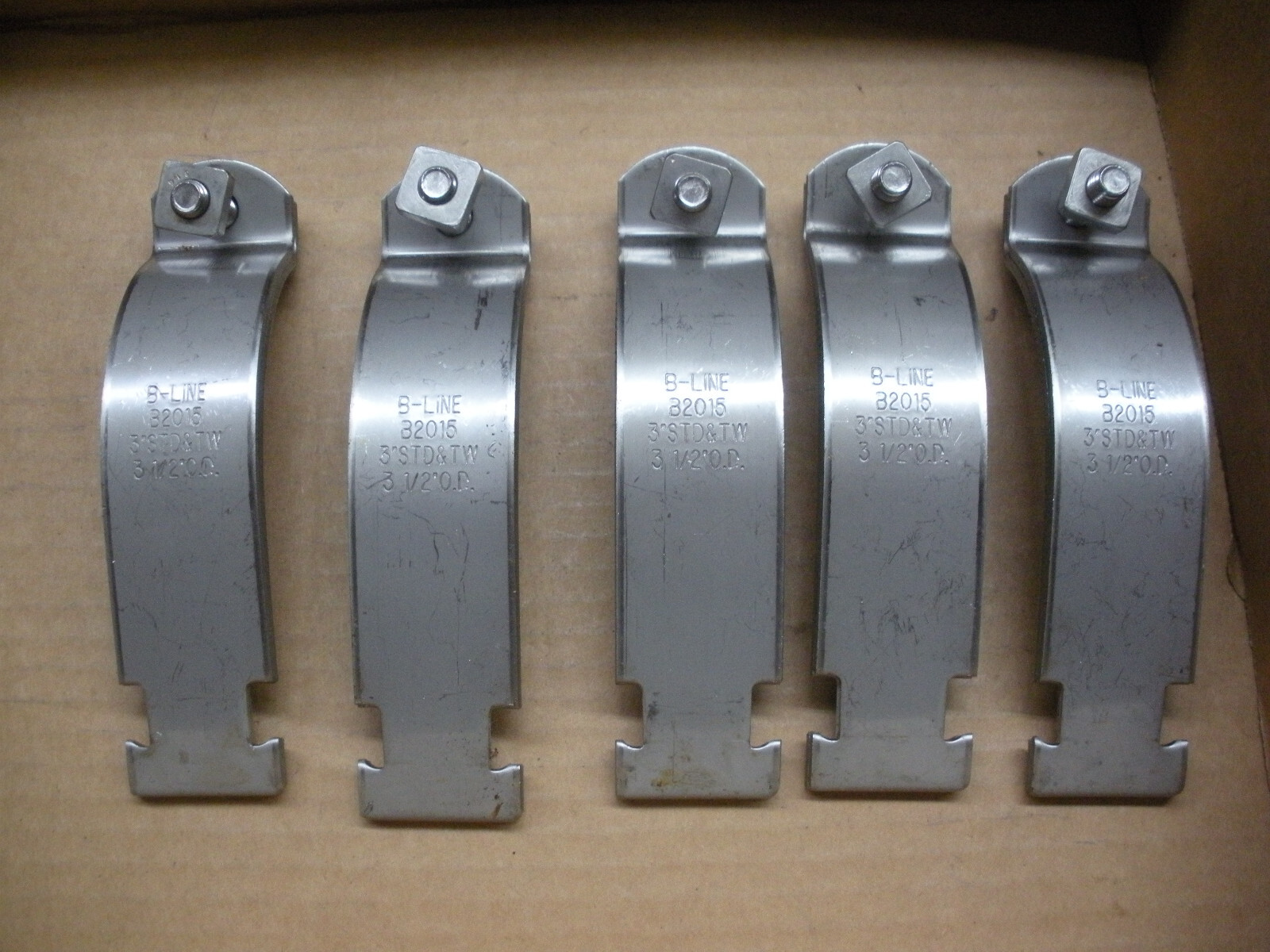 3" stainless unistrut conduit pipe strap 5 pair B2015SS4 3-1/2" OD 28 lots avail