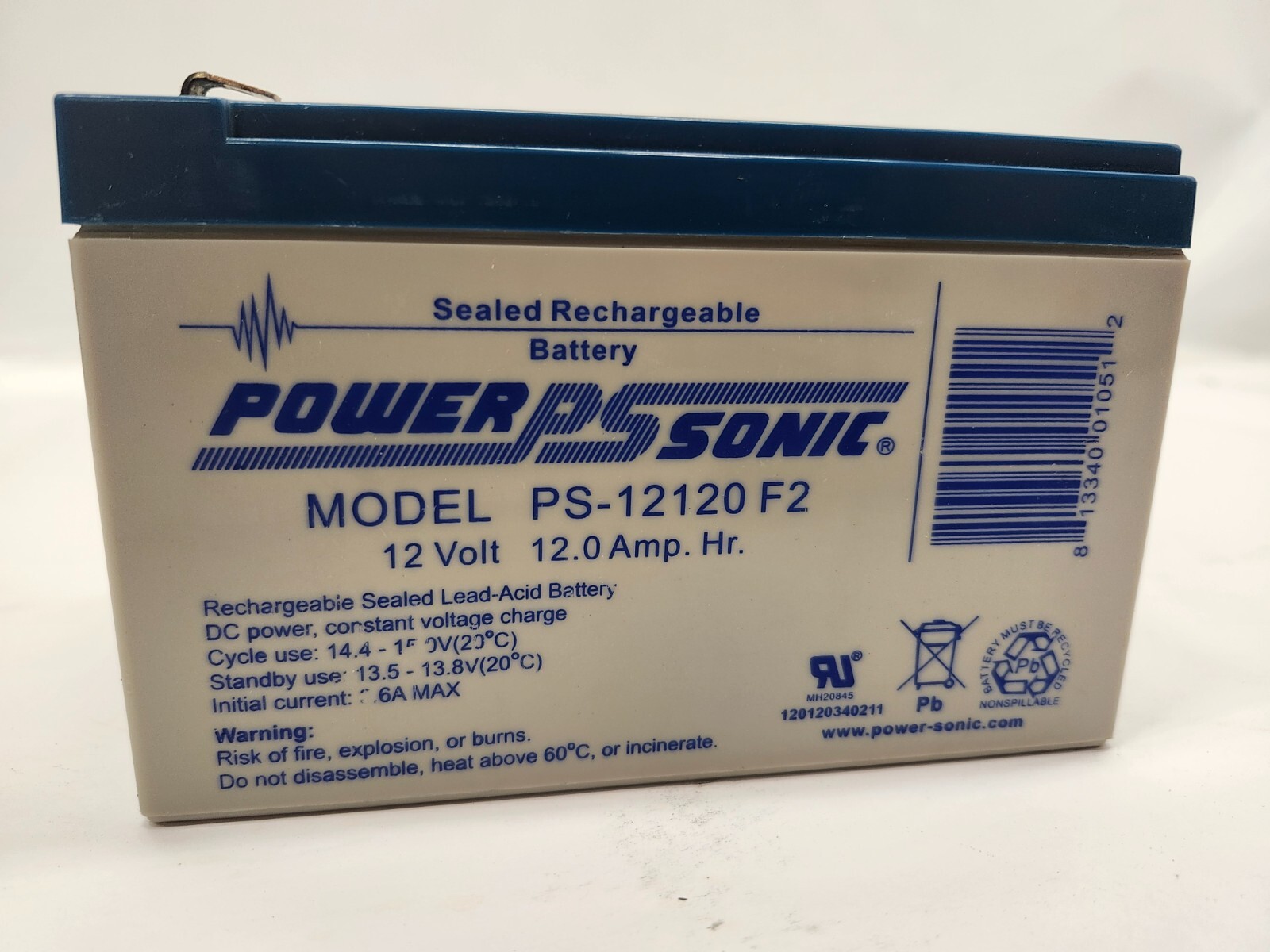 Power-Sonic PS-12120 F2 12V 12Ah SLA battery
