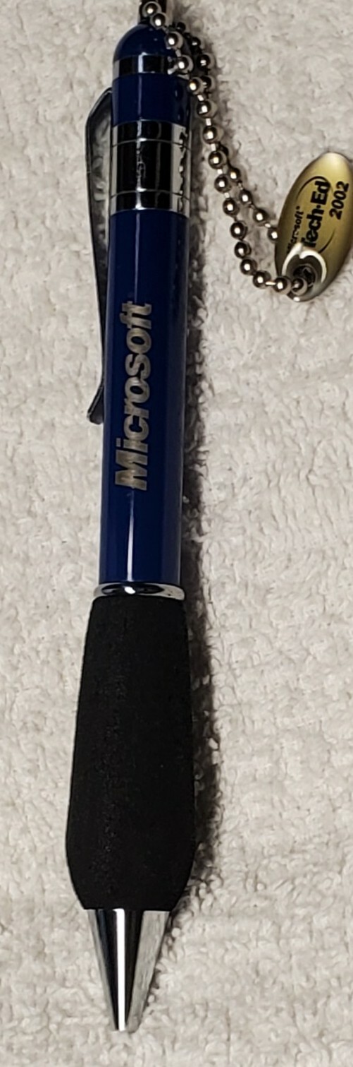 Vtg Microsoft Tech-Ed 2002 Promo Ad Basics Refillable Ink Pen Windows Technology