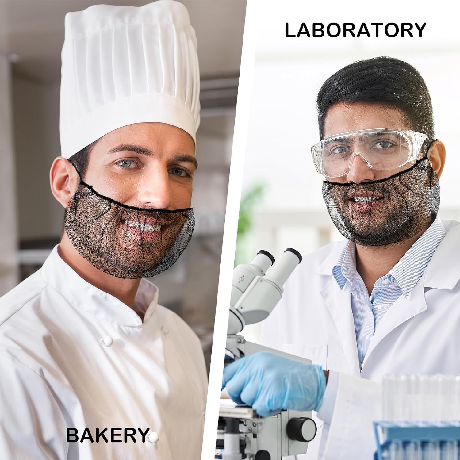 Comfortable 18" Nylon Beard Covers - Secure Disposable Beard Nets for Kitchens