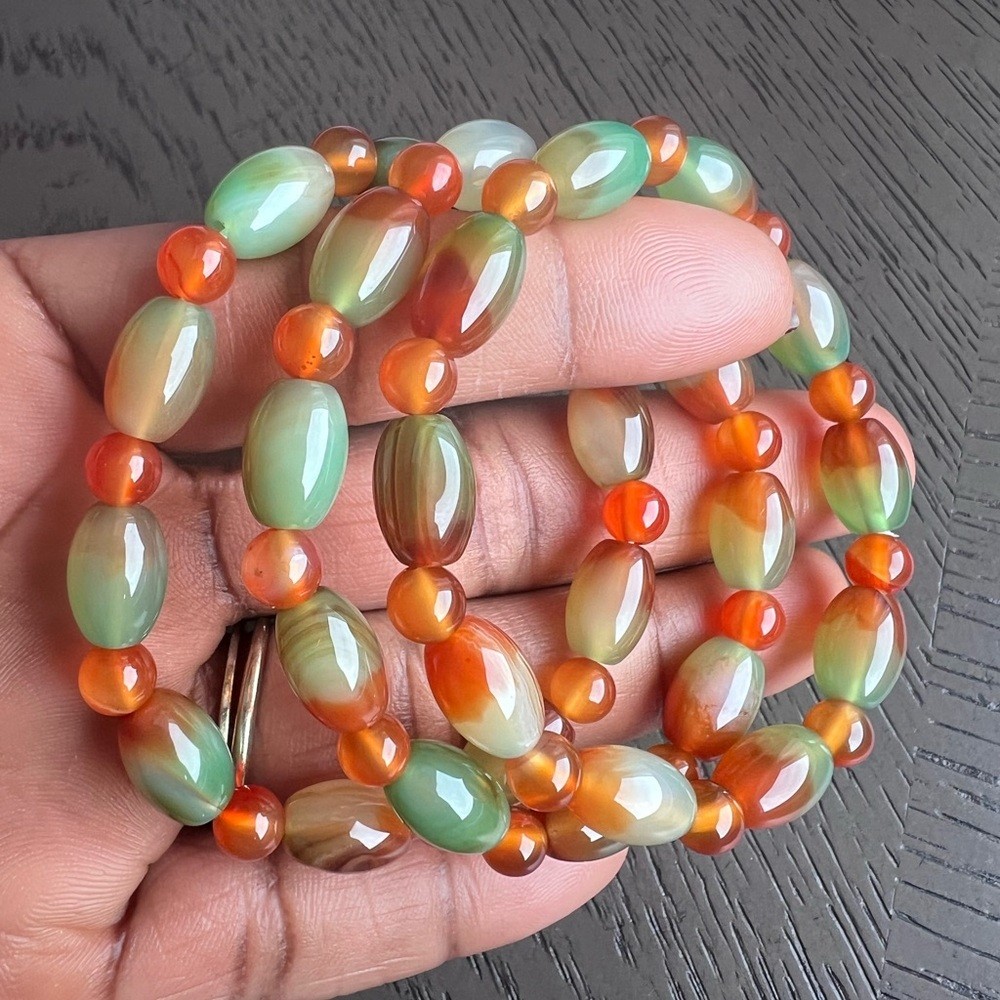 Peacock agate bracelet 6.5’ (one)