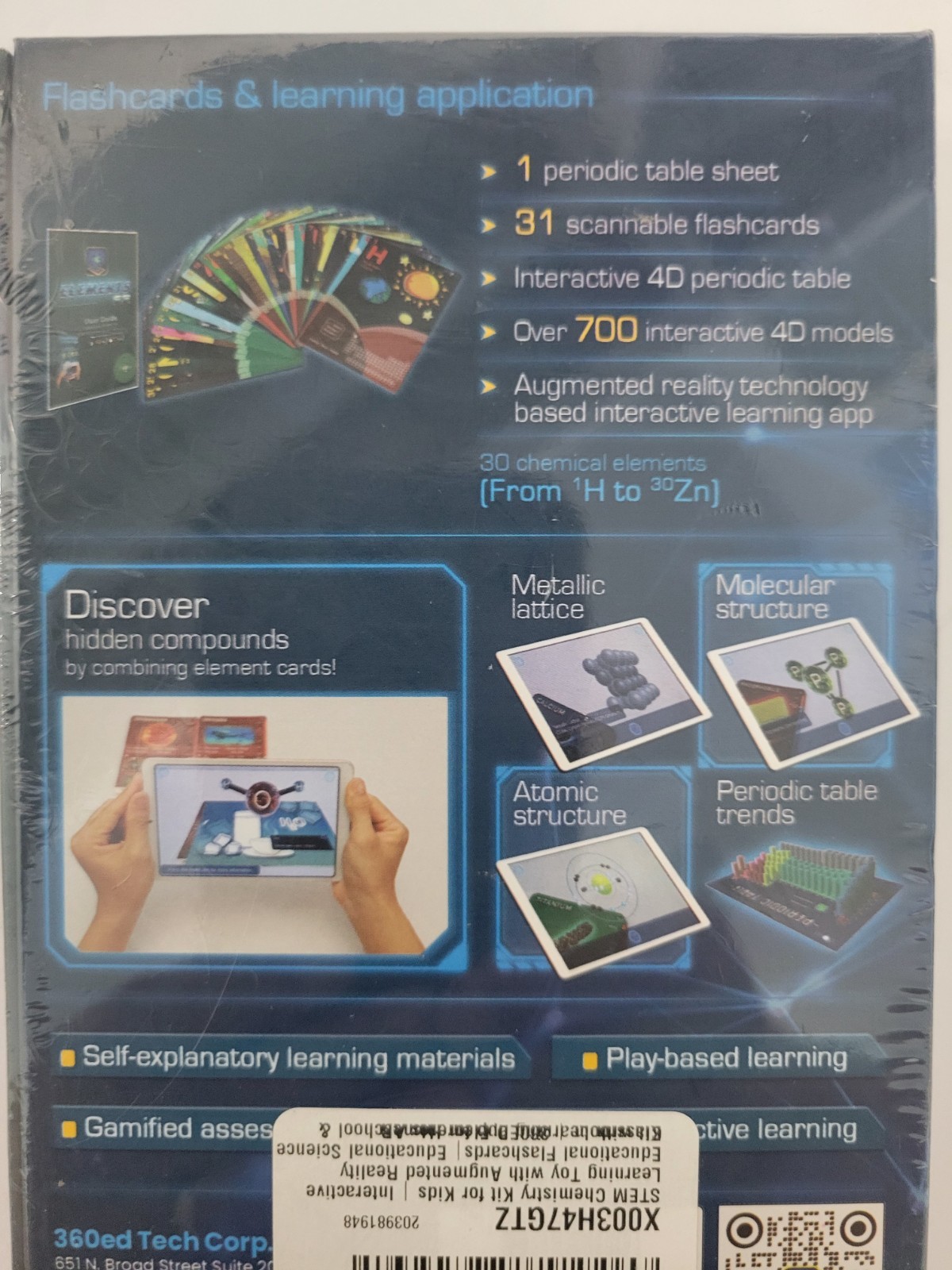 360ed Elements AR Flashcards & Learning App Chemistry Learning Kit