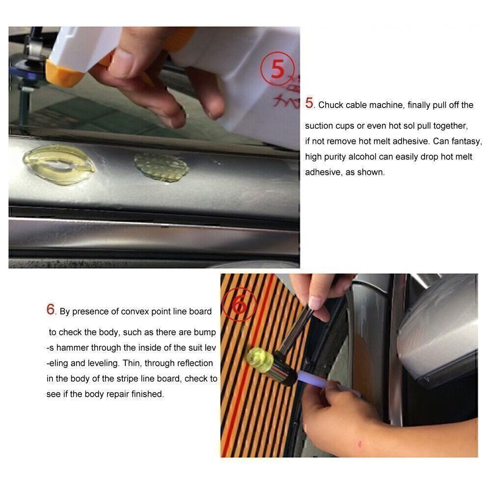 T-Bar Hammer for Universal Car Ding Remover Pulling Tabs Kit US Suction Cup