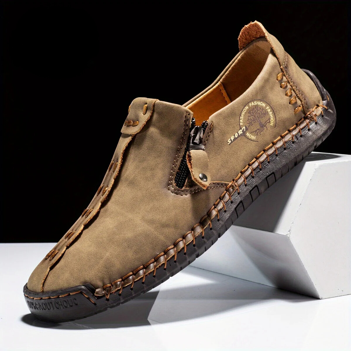 Leather Men's Casual Shoes Soft Loafers Moccasins Breathable Flat Driving Shoes