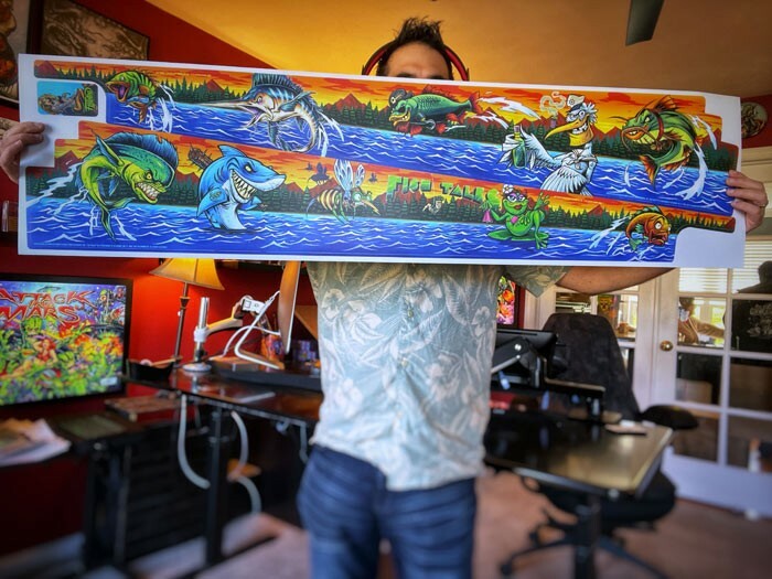 Fish Tales Side Art Blades for Pinball Machines