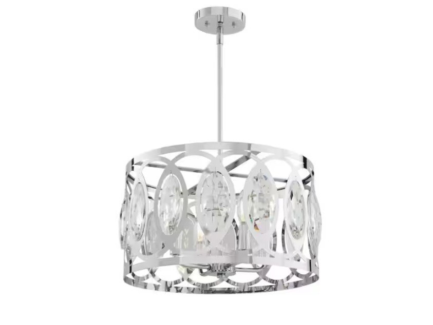 Home Decorators Collection Westchester 4-Light Polished Chrome Round Drum Light