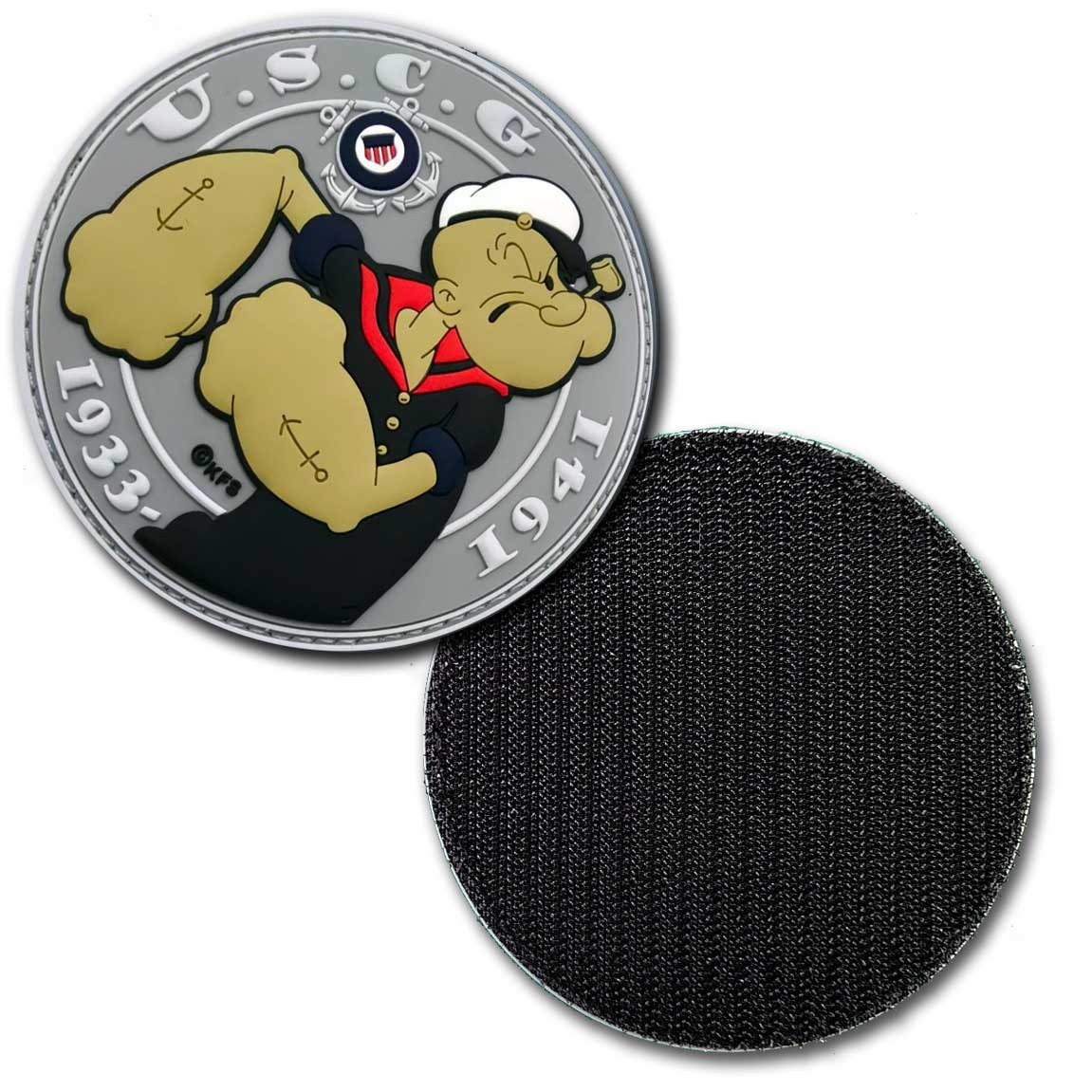 US Coast Guard Popeye The Sailor Since 1933-1941 3.75" Veteran Morale PVC Patch