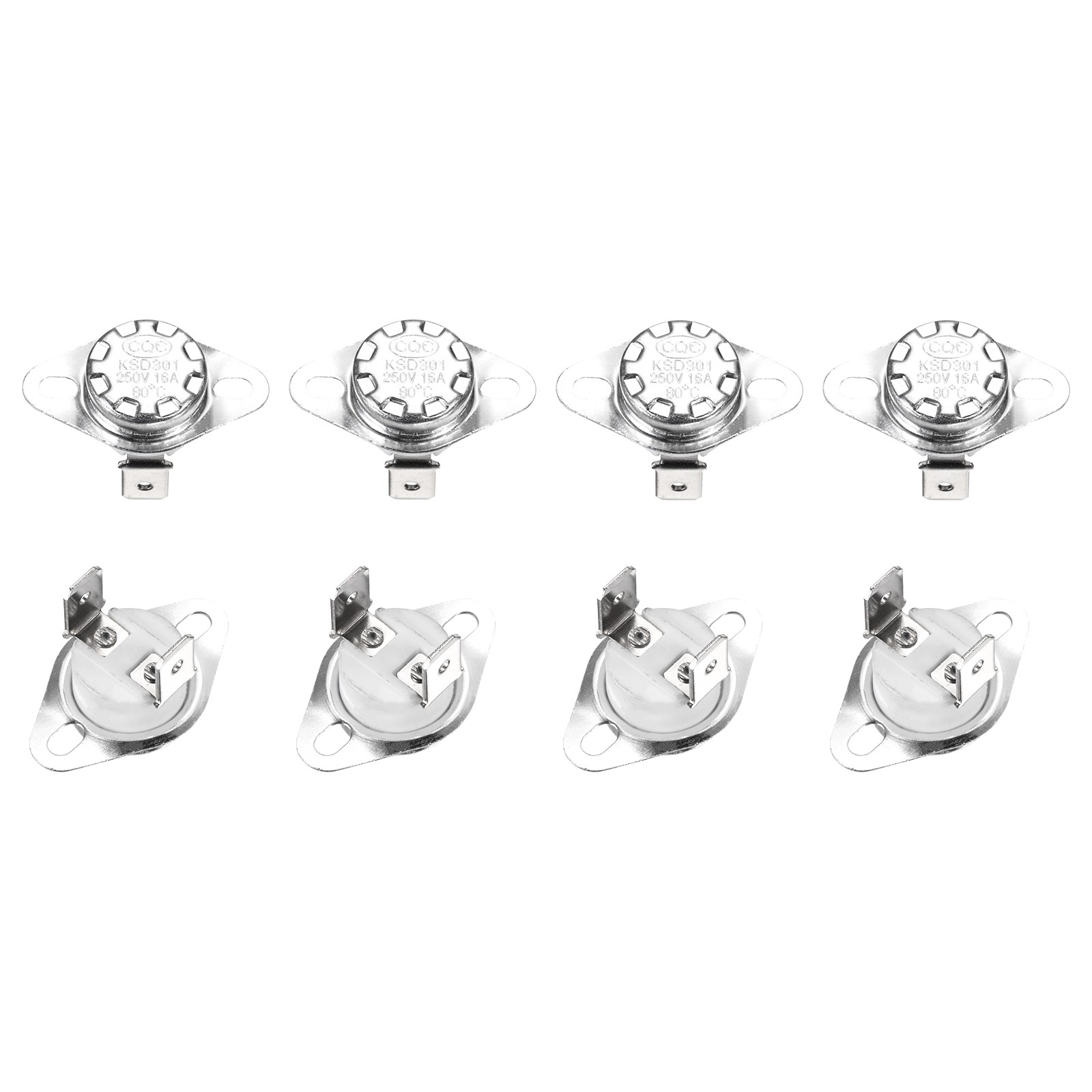 8 x KSD301 Thermostat 80°C/176°F 16A  N.C Adjust Snap Disc Temperature Switch