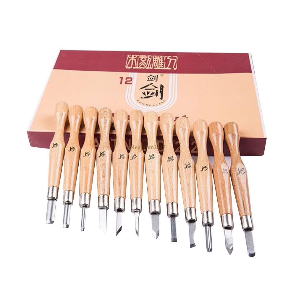 Wood Carving Tools Set of 12 Chisels Wood Knives Woodworking Gouges Tools