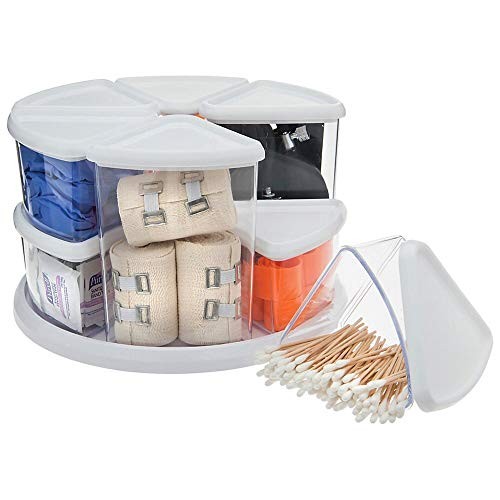 Rotating Carousel Craft Organizer, 9-Canister, Includes 3" and 6" Canisters,