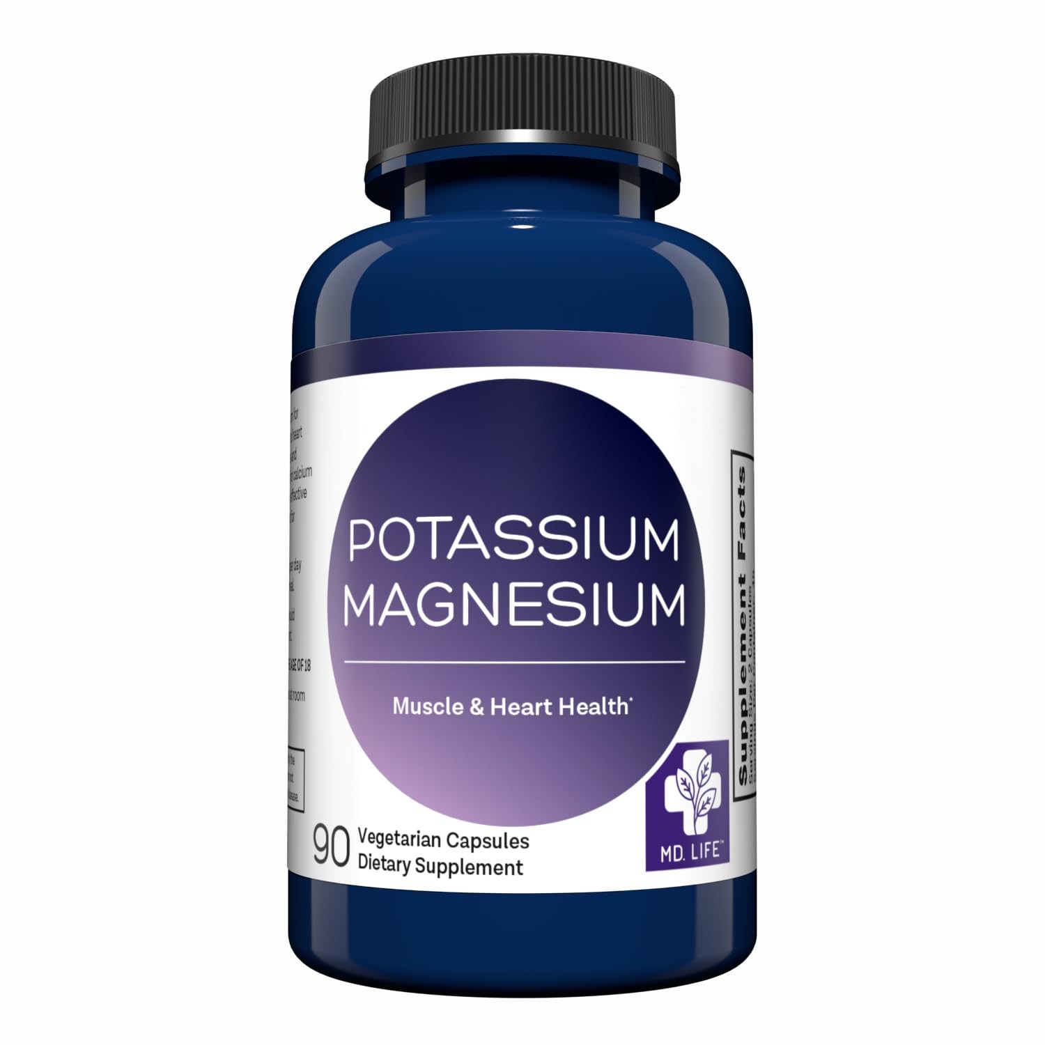 MD. Life Potassium Magnesium Supplement - 90 Capsules - 1 Count (Pack of 90)