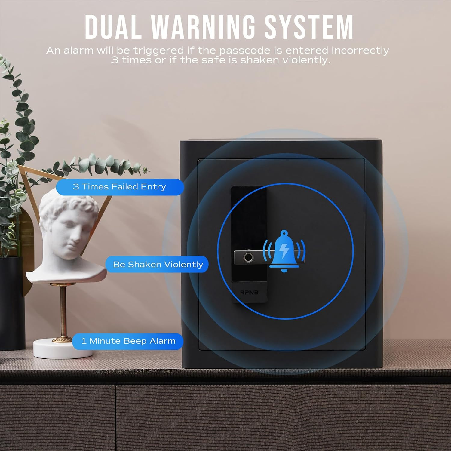 1.6 Cu Ft Home Safe Biometric Fingerprint Touchscreen–Compatible Replacement