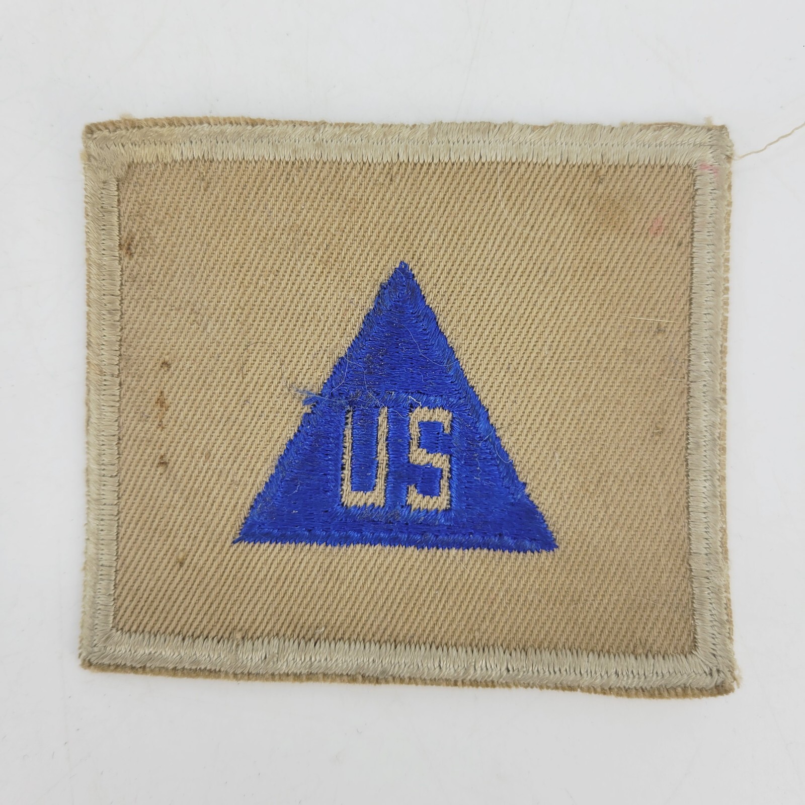 WW2 US Civilian Non-Combatant Patch Cut Edge Twill Tan Border