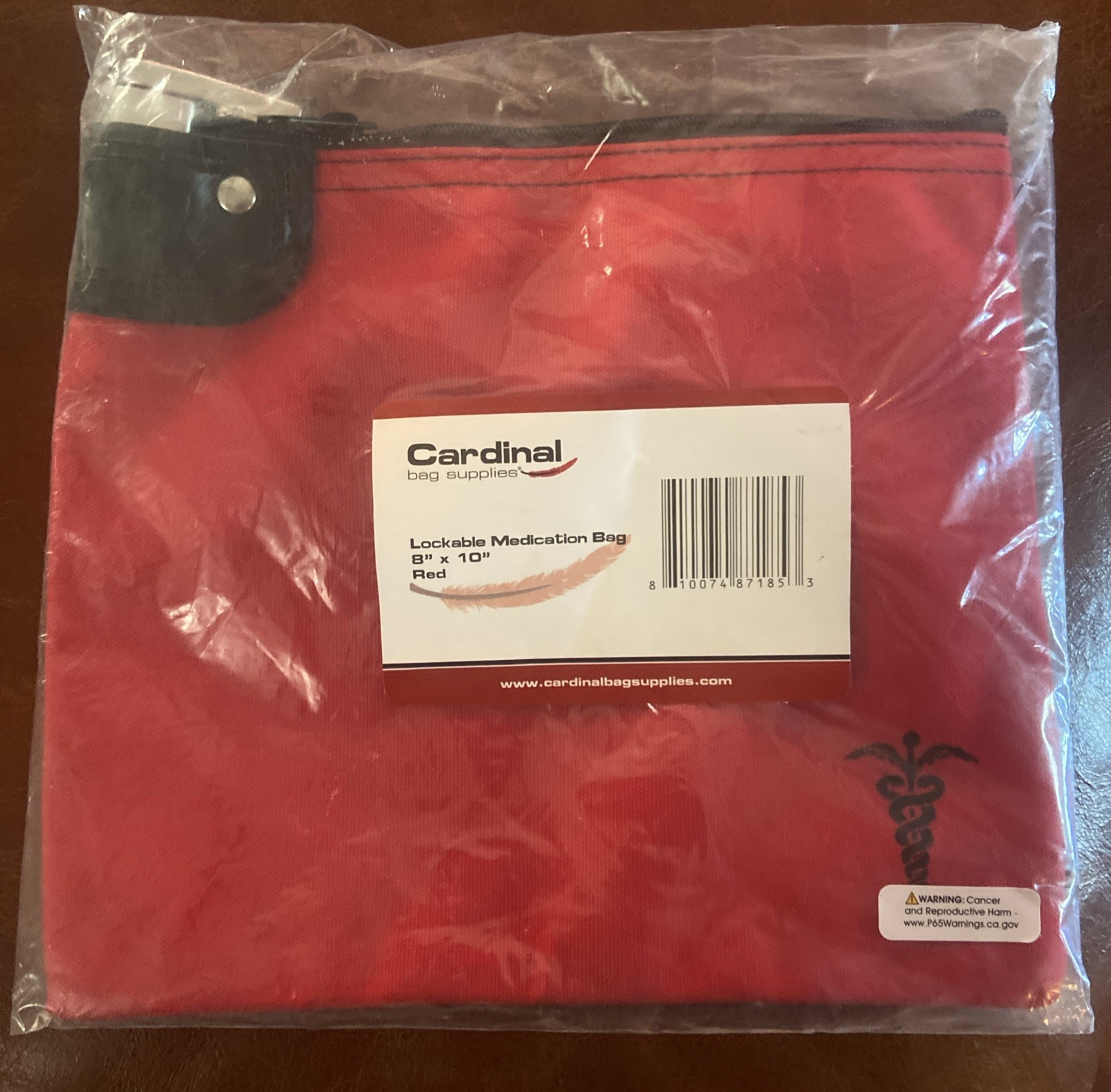 CARDINAL BAG SUPPLIES BLACK CANVAS MEDICATION BAG..10X8.5 INCHES. NEW SEALED BAG