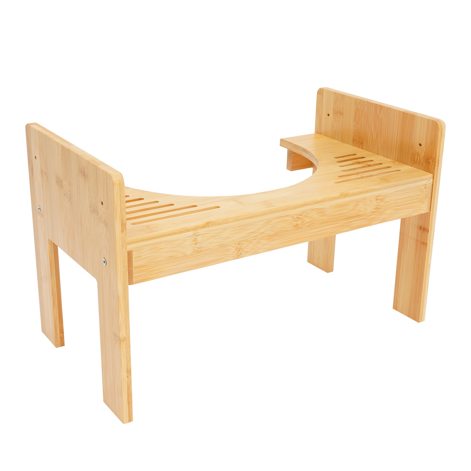 Adjustable Bamboo Toilet Stool Freestanding Rectangular Poop Stool 80kg Load