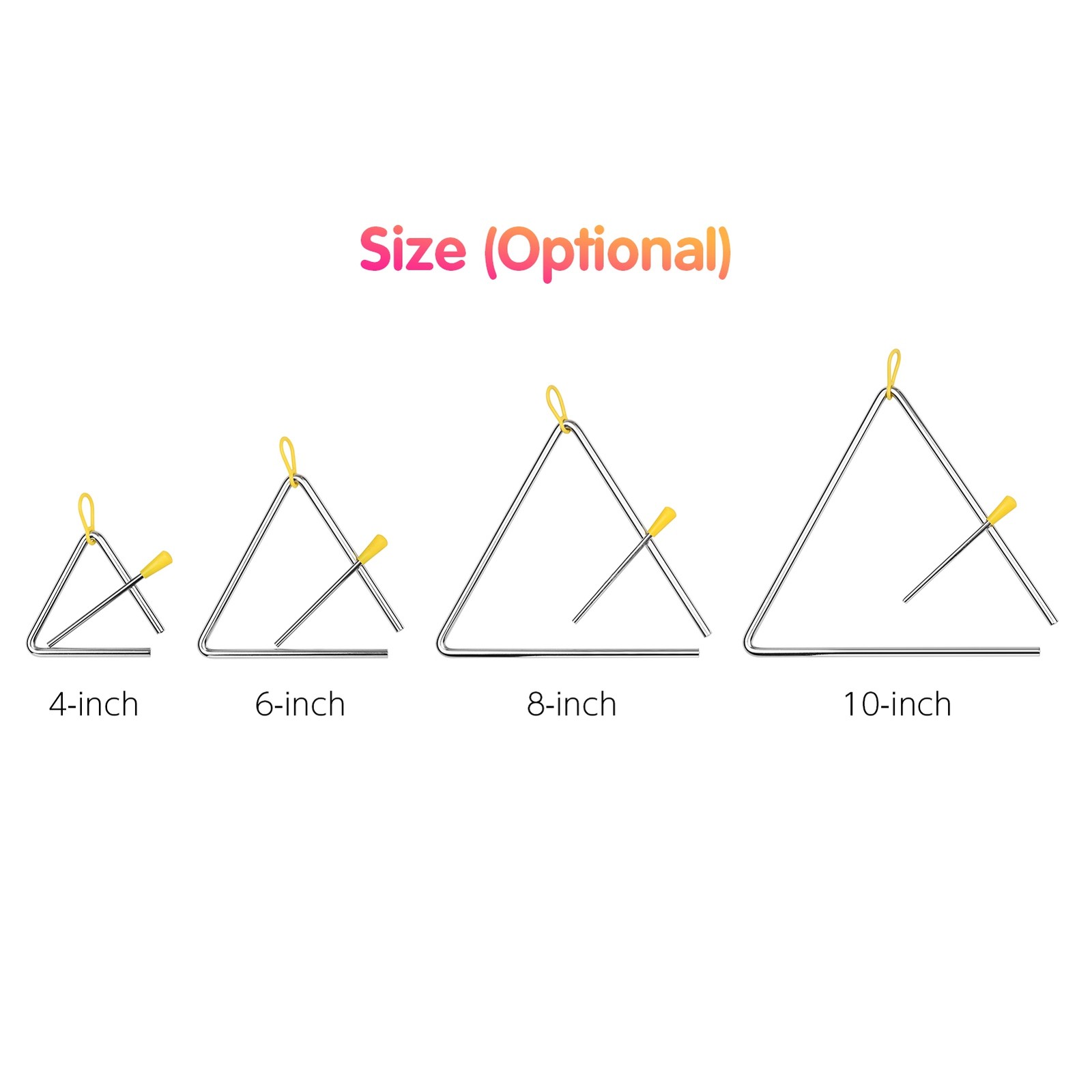 10 Inch Triangle Percussion Instrument With (Min Order 10 Pcs)