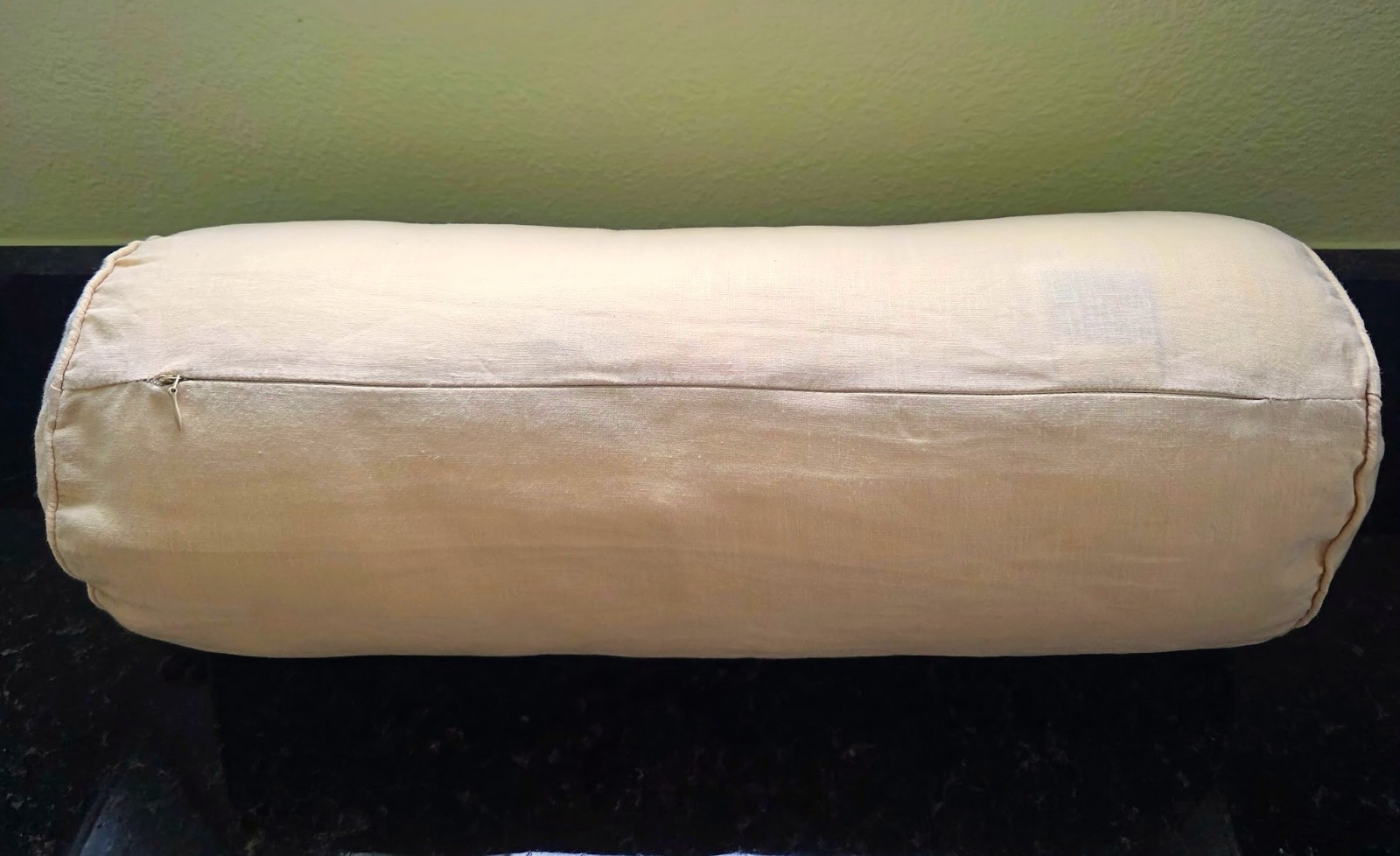 THE COMPANY STORE 20" BOLSTER DECORATIVE THROW PILLOW LINEN COVER D0WN AL INSERT