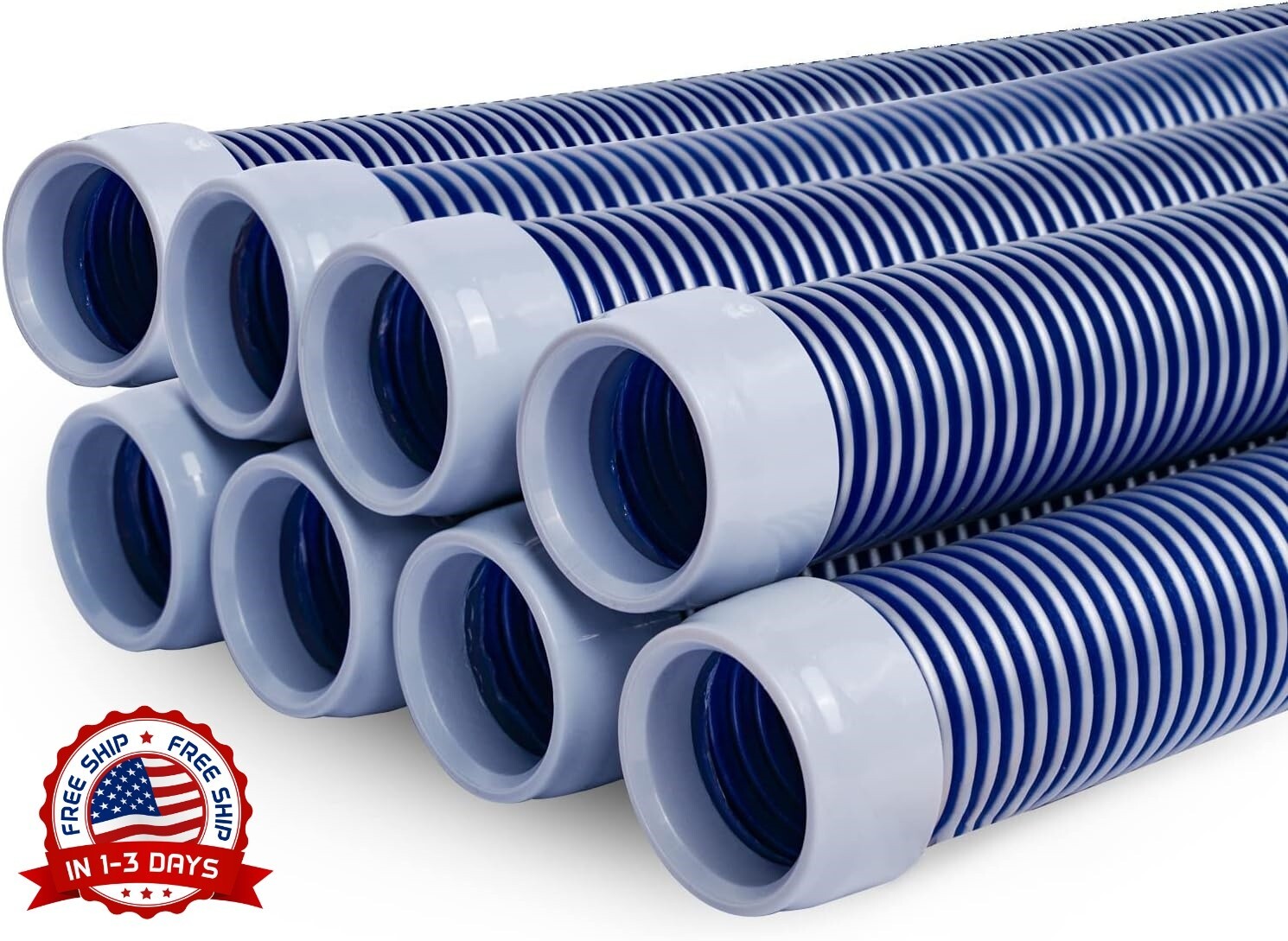 Manguera De Aspiración Para Piscina De 1,5" Con Extremos Dentados Macho Y Hembra