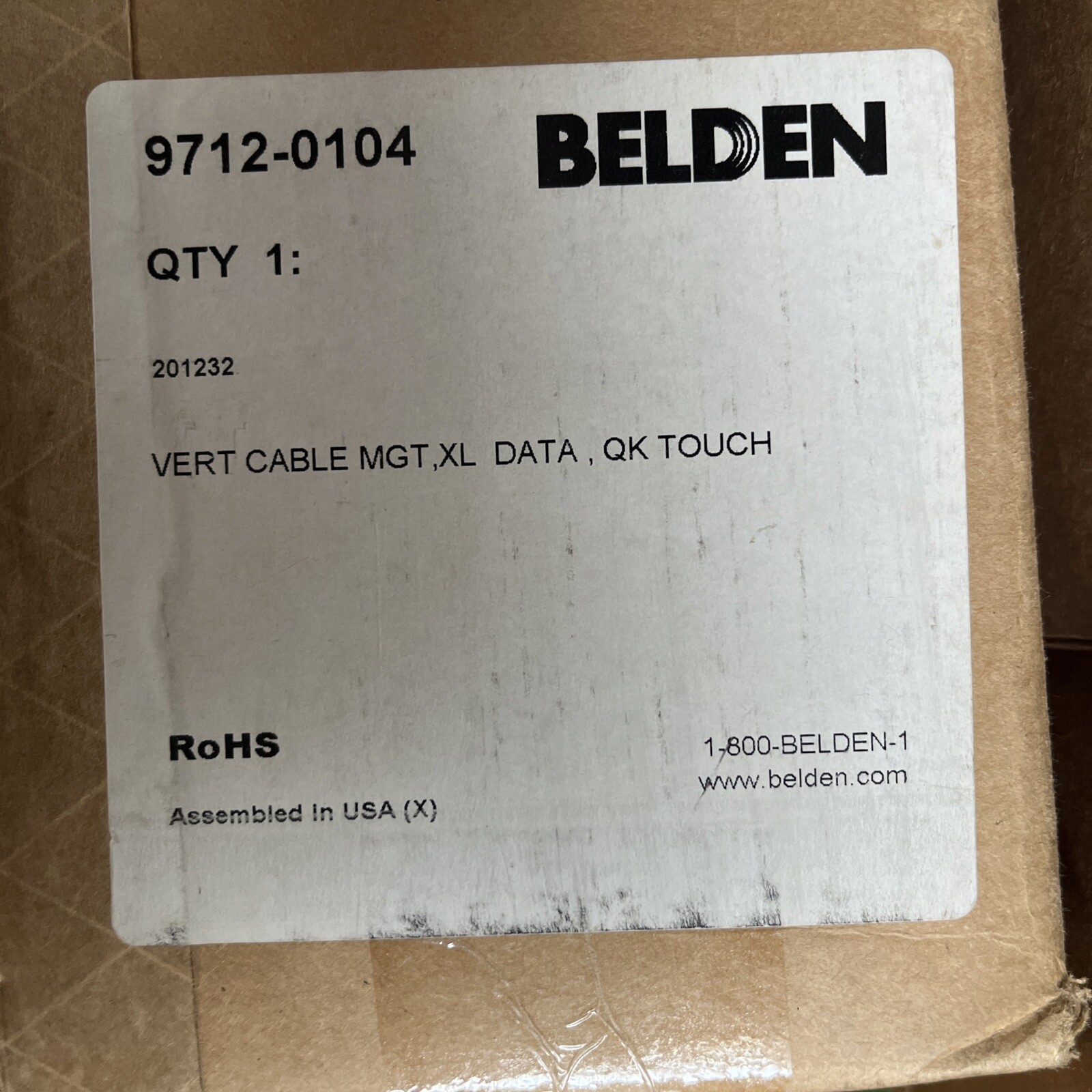Belden cable Management  XL Data Qk Touch 36 Rack 9712-0104