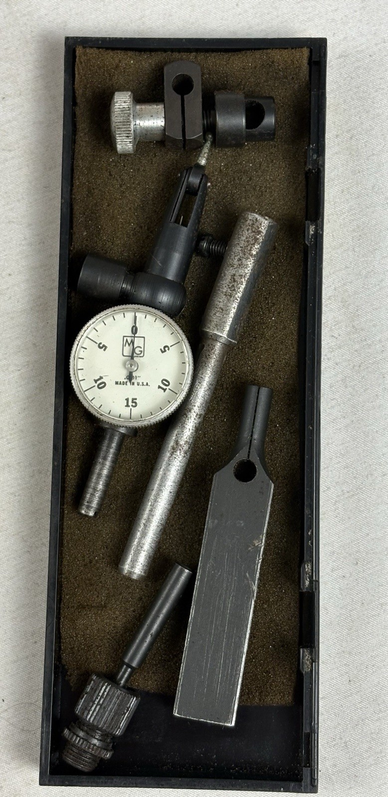 Vintage MG Tool Co. Dial Test Indicator .001" w/ Case Made in USA New York, N.Y.