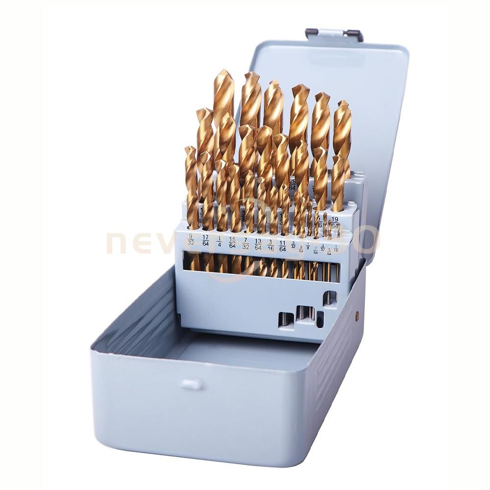 29PCS/Set HSS Drill Bits Black Gold Multi-Bits Twist Metal Drill Bit 1/16"-1/2"
