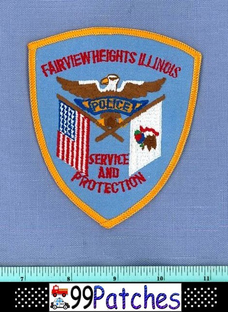 FAIRVIEW HEIGHTS ILLINOIS Police Shoulder Patch STATE US FLAG EAGLE 1D