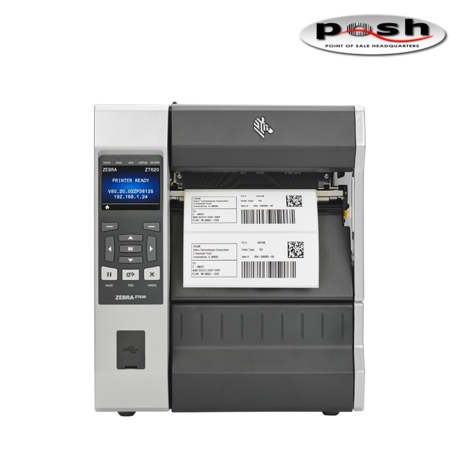 NEW Zebra ZT620 6" 300dpi Thermal Label Printer ZPL USB Ethernet Bluetooth