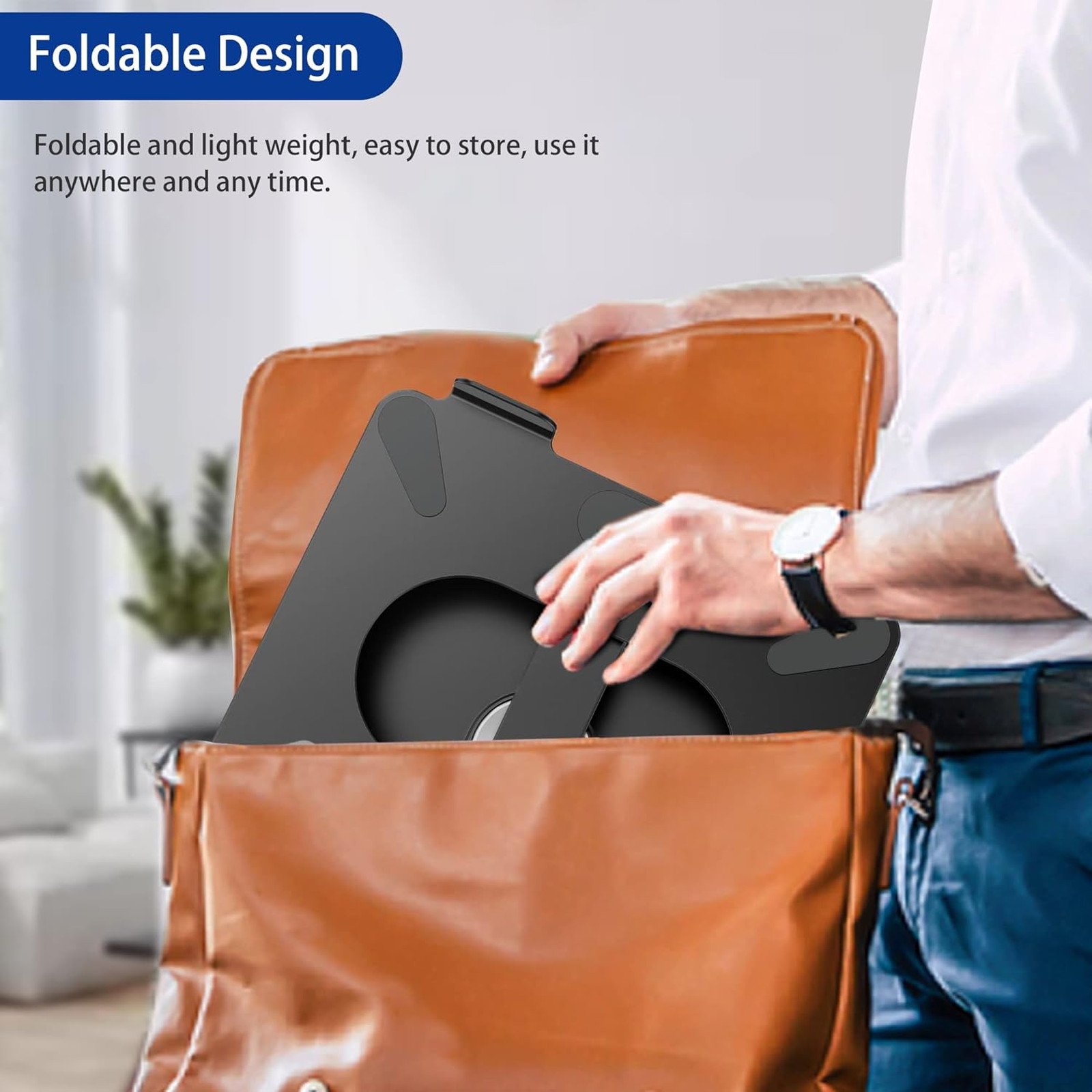 Laptop Stand with 360 Rotating Base Ergonomic Adjustable Notebook Riser Foldable