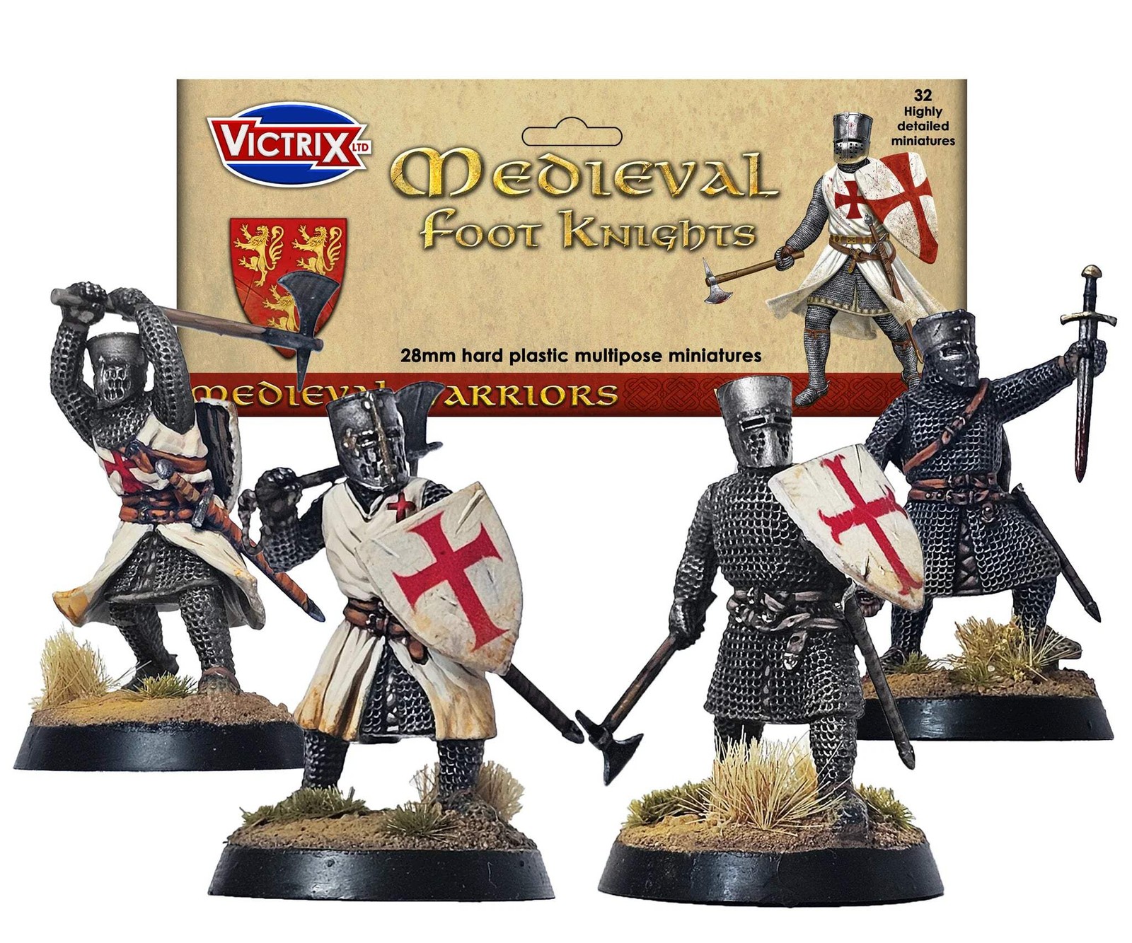 VICTRIX Foot Knights Sprues (x8 28mm Medieval Miniatures)