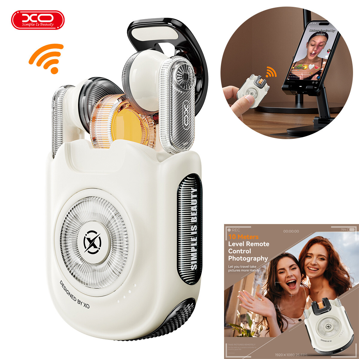 TWS Earphones Earbuds Hook Remote Control Scroller Page Turner for Tiktok Kindle