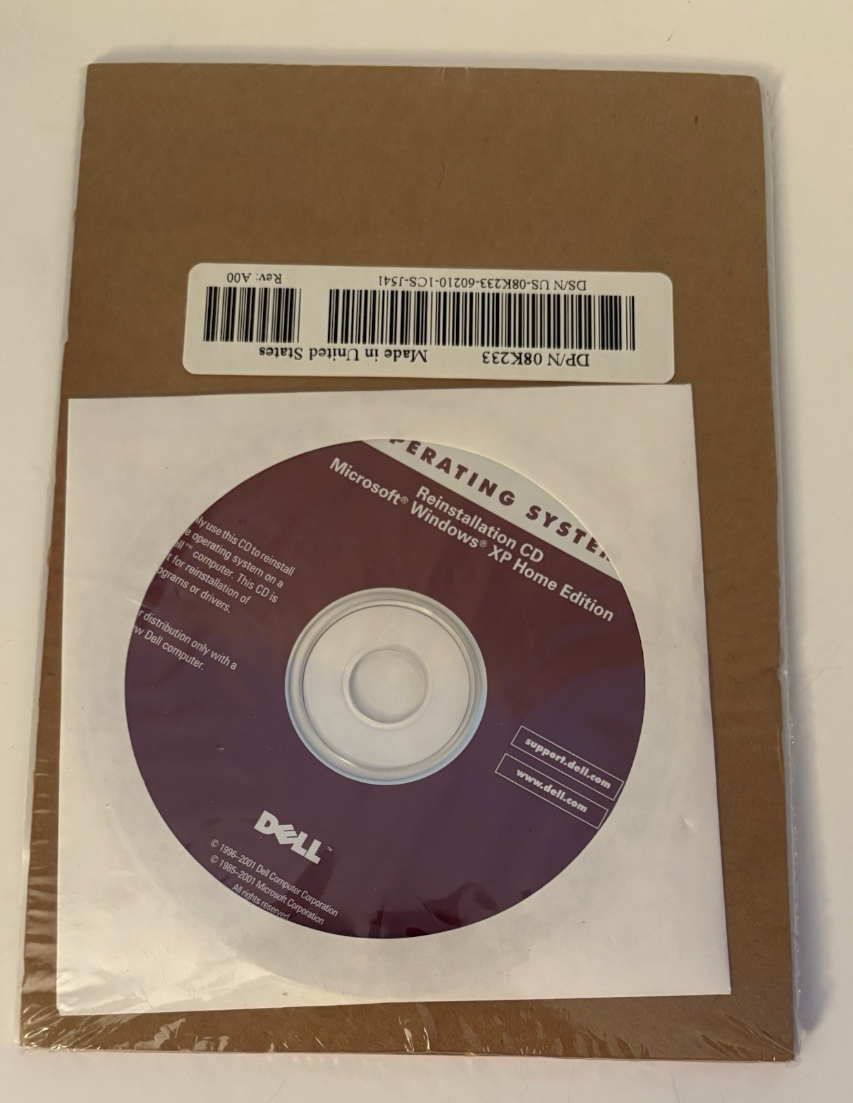 Vintage Microsoft Windows XP Home Edition Dell - Version 2002 - Factory Sealed