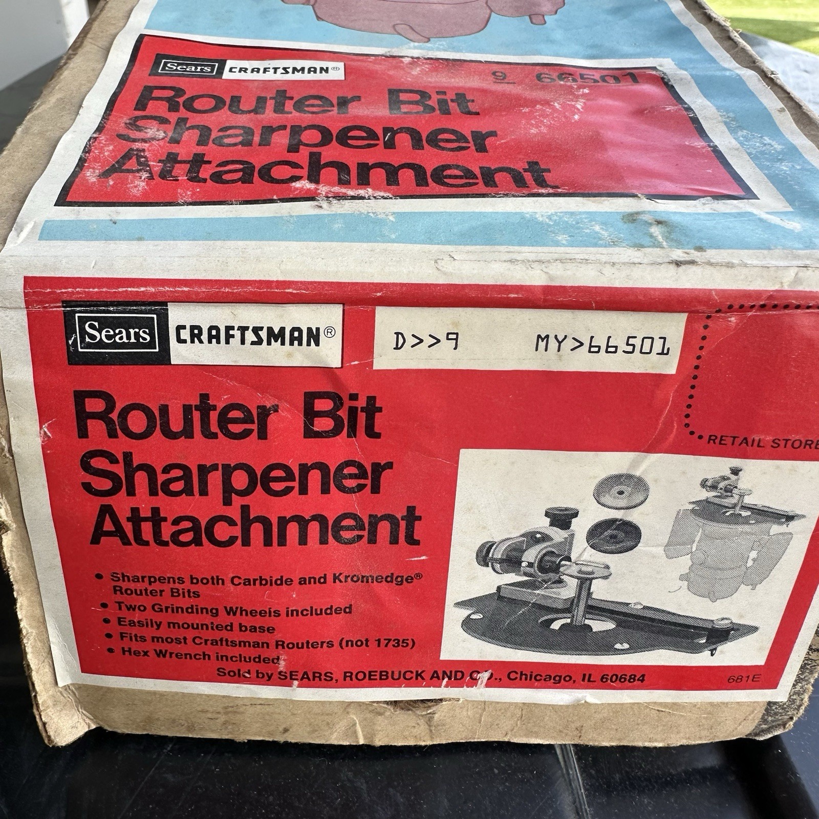 Sears Craftsman Router Bit Sharpener Attachment 66501 Cutter Grinding Tool
