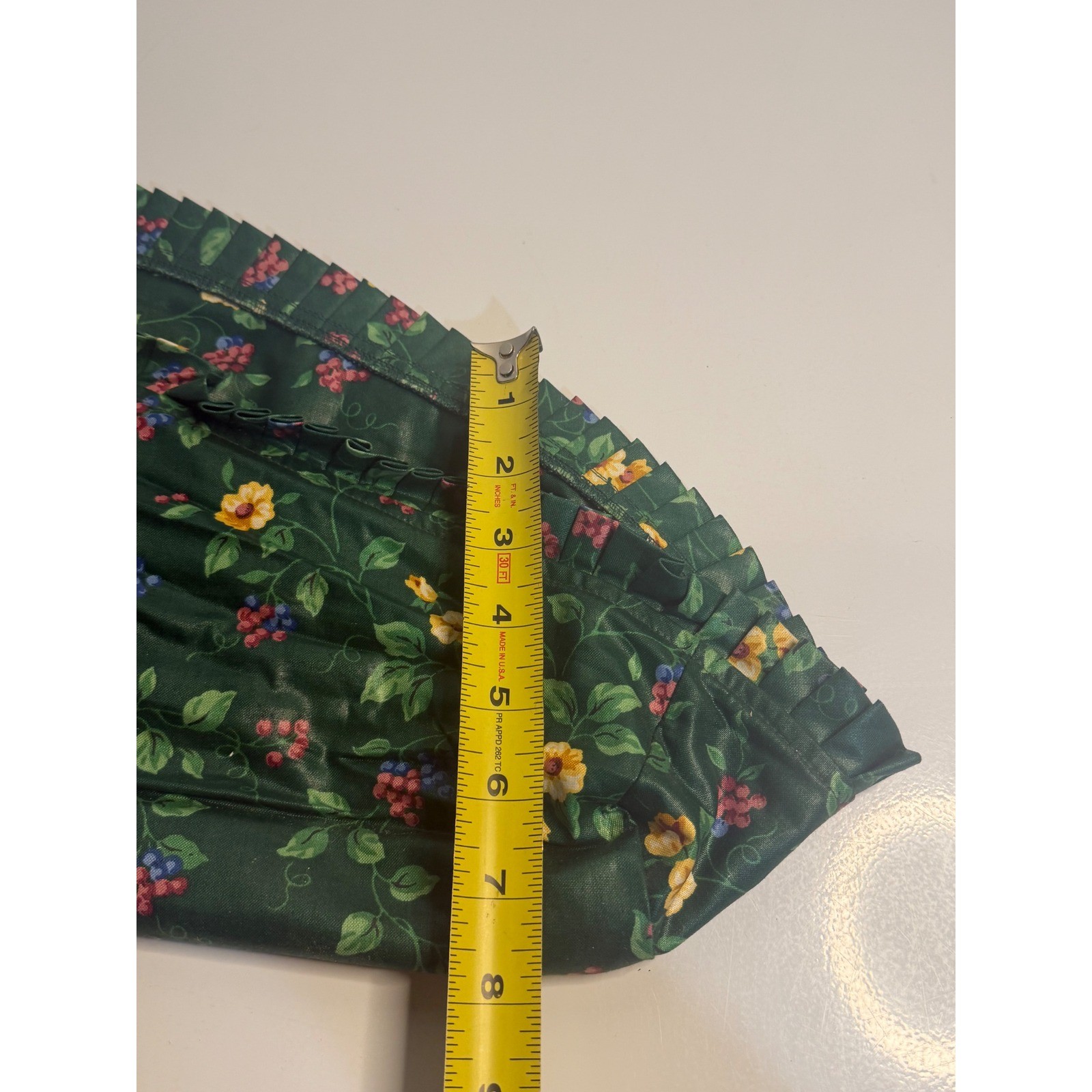 VTG Longaberger Basket Liner Floral Berry Botanical Ruffle Replacement Accessory