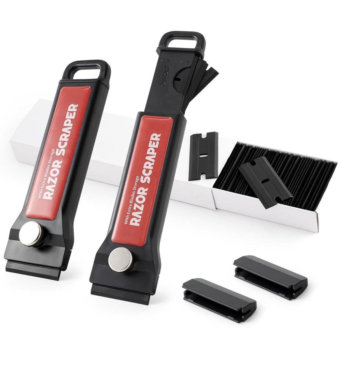 Plastic Razor Blade Scraper Tool with Blade Container 2PCS Razor Scraper