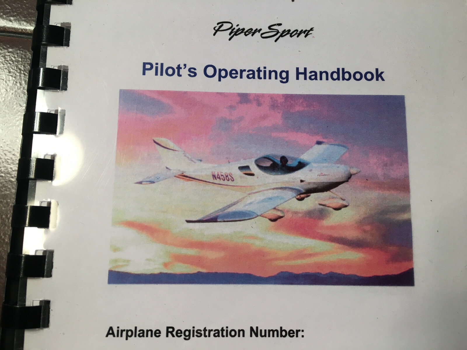 Piper Sport Aircraft Pilot's Operating Handbook Manual