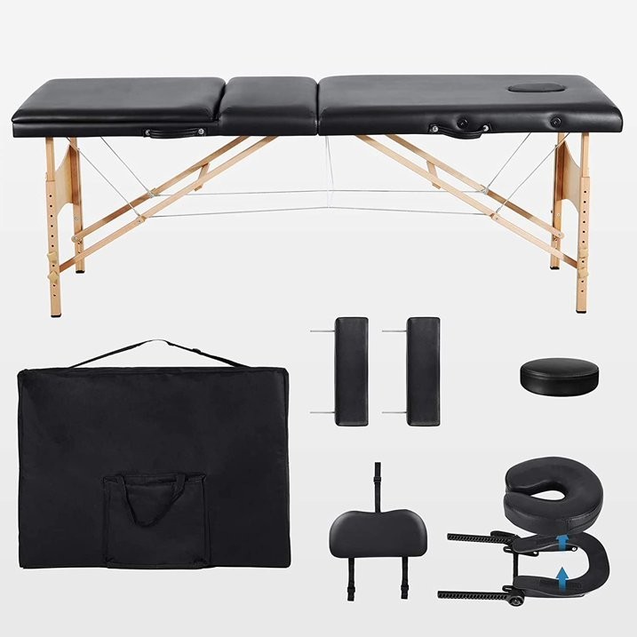 Entil tri-fold massage table adjustable height, 595lbs capacity