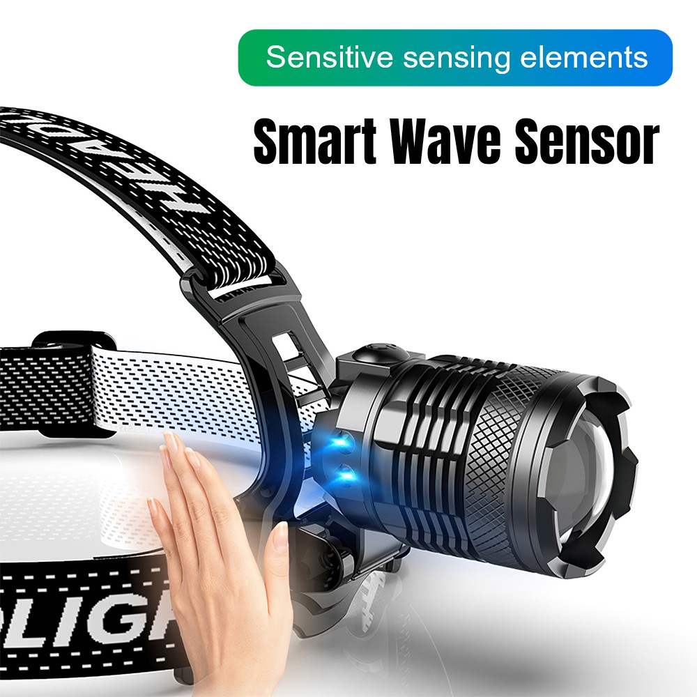 100000LM LED Headlamp Rechargeable Headlight Zoomable Head Torch Lamp Flashlight