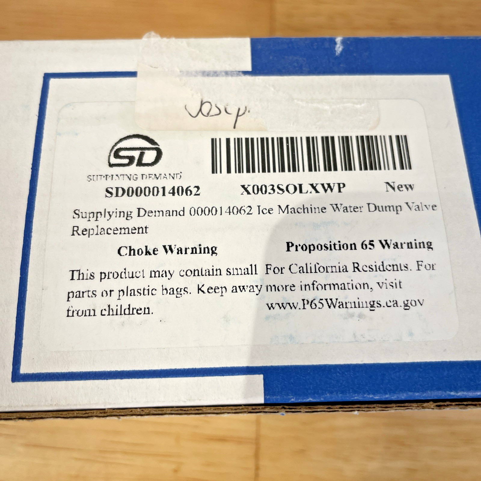 Supplying Demand Ice Machine Water Dump Valve #000014062 - New