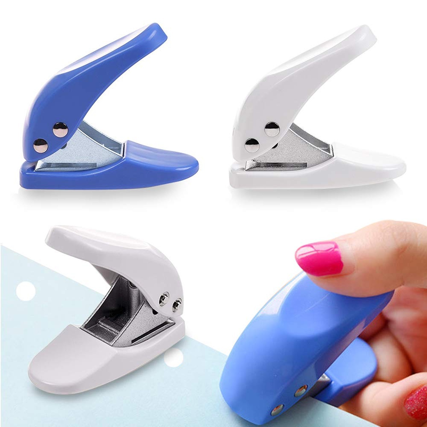 4PCS Mini 1-Hole Paper Hole Punch, Handheld Portable Puncher,10 Sheets at One...