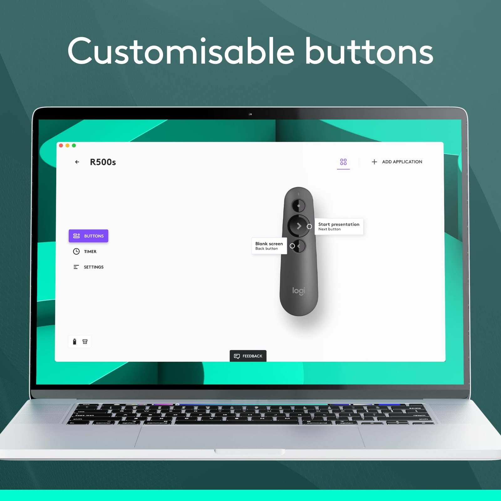 Logitech R500s Laser Presentation Remote Clicker with Dual Connectivity