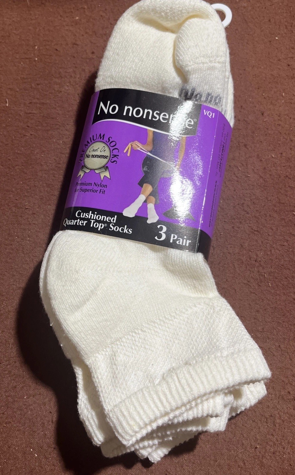 Socks 3 Pair White No Nonsense Cushioned Quarter Top Socks