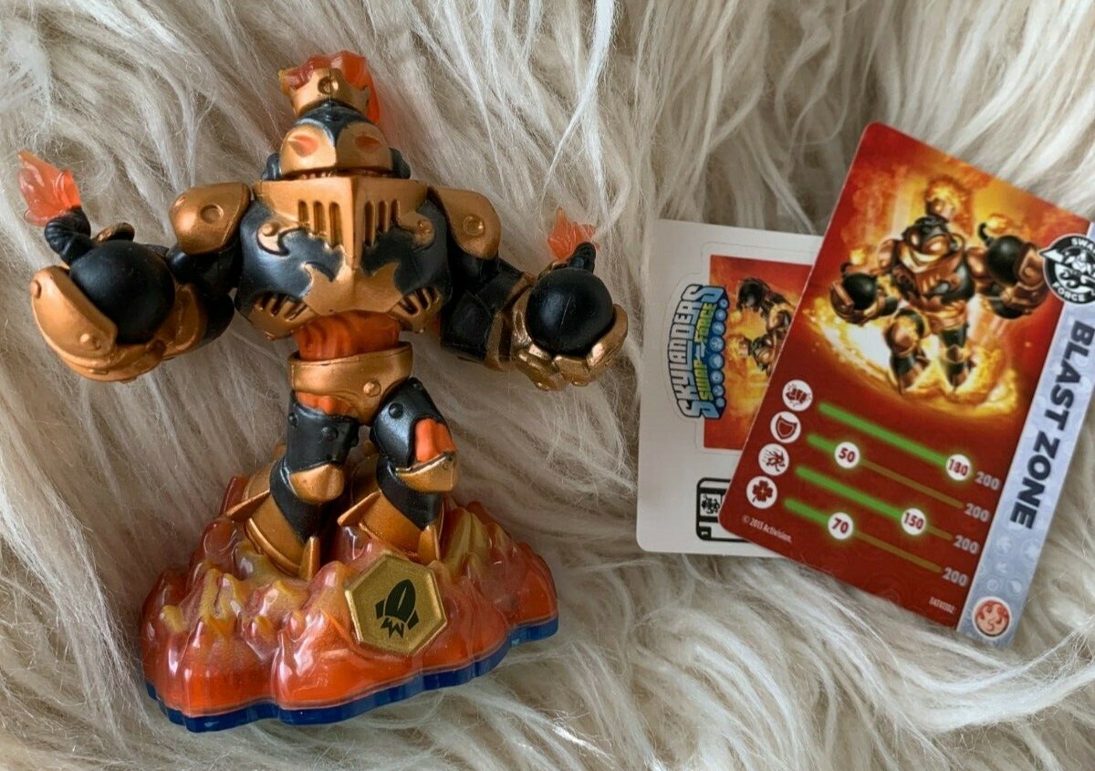BLAST ZONE Skylanders SWAP FORCE loose figure card & code sticker Blue Base