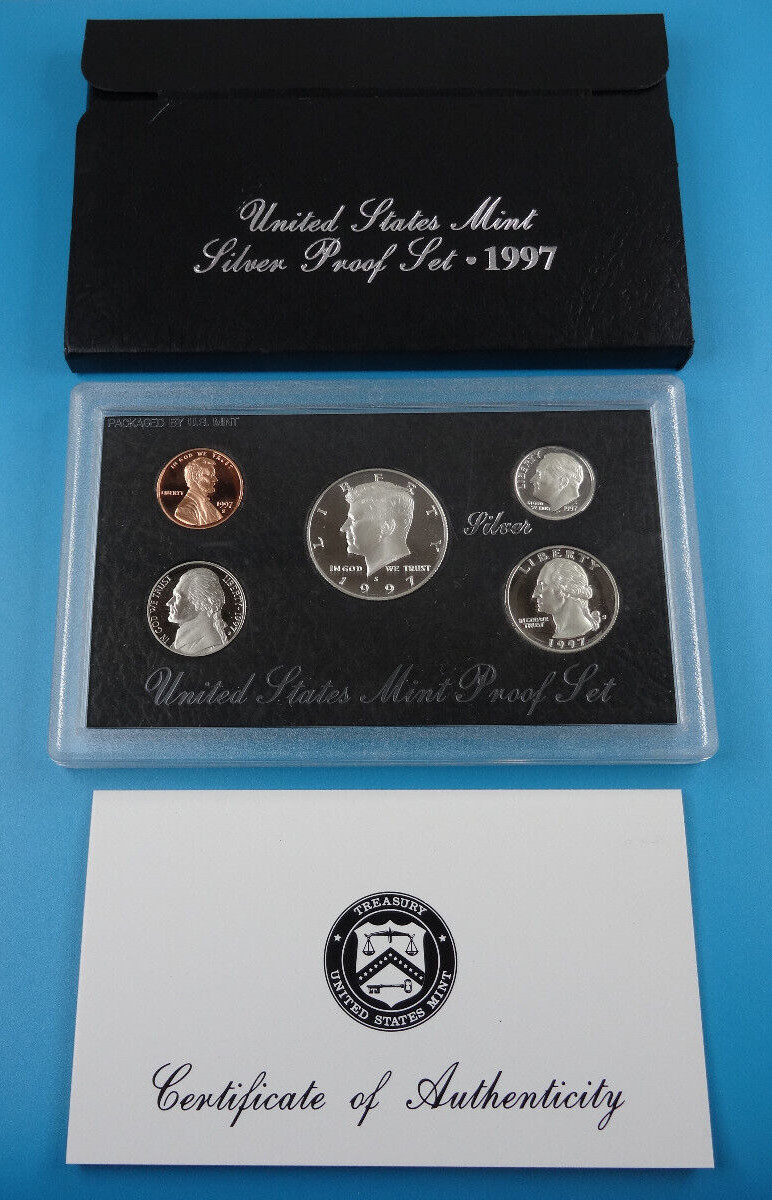 1997-S US Mint Silver Proof Set 5 Coin Set OGP Original Government Packaging