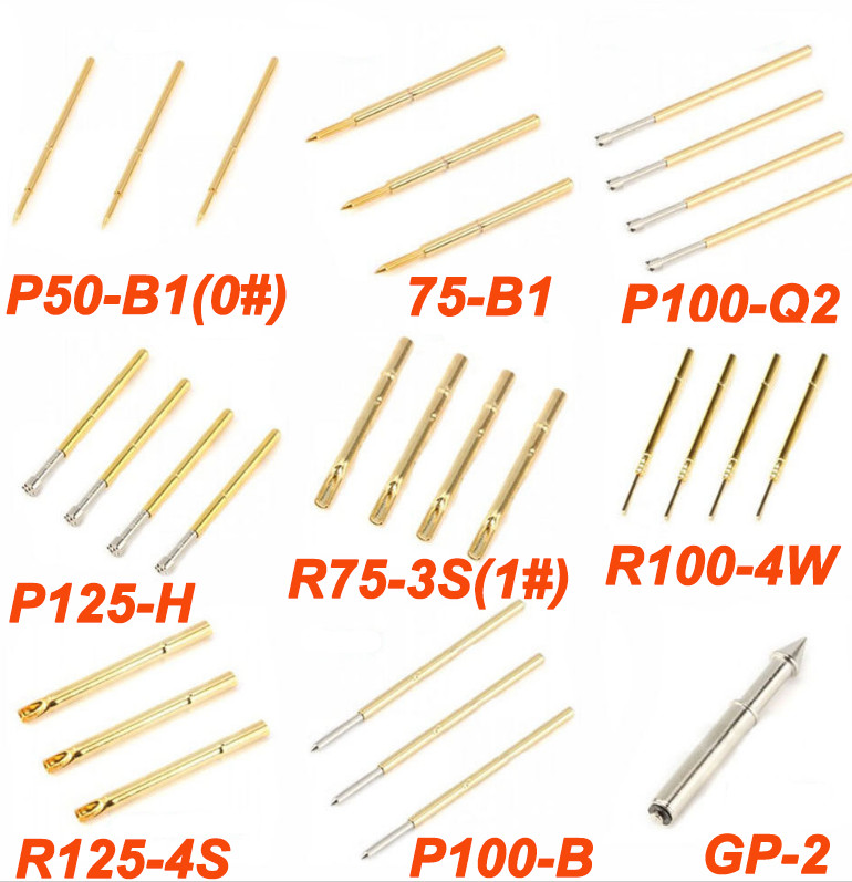 Pin Receptacle Spring Test Probe Pogo Tool Set Dia 0.68mm-2.36mm Multiple Types