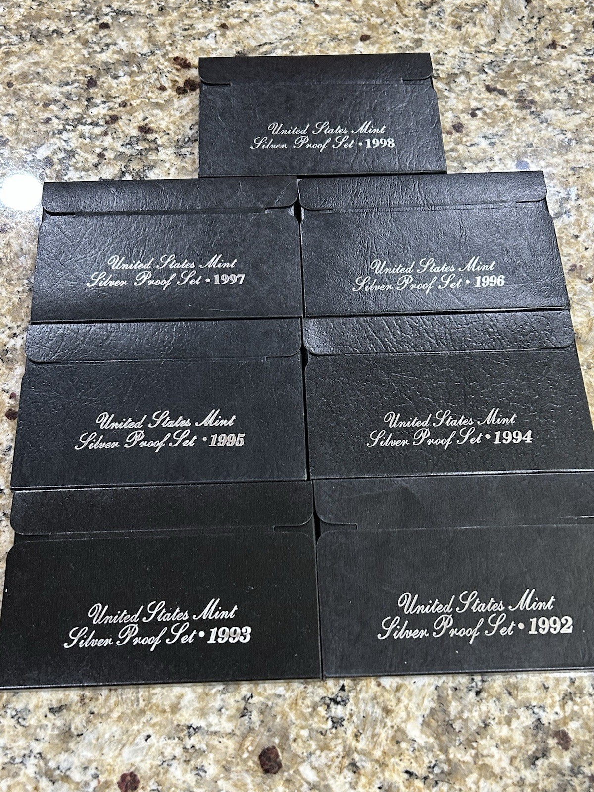 1992-1998 SILVER PROOF SET-COMPLETE RUN-90 % SILVER..7 Silver Sets..