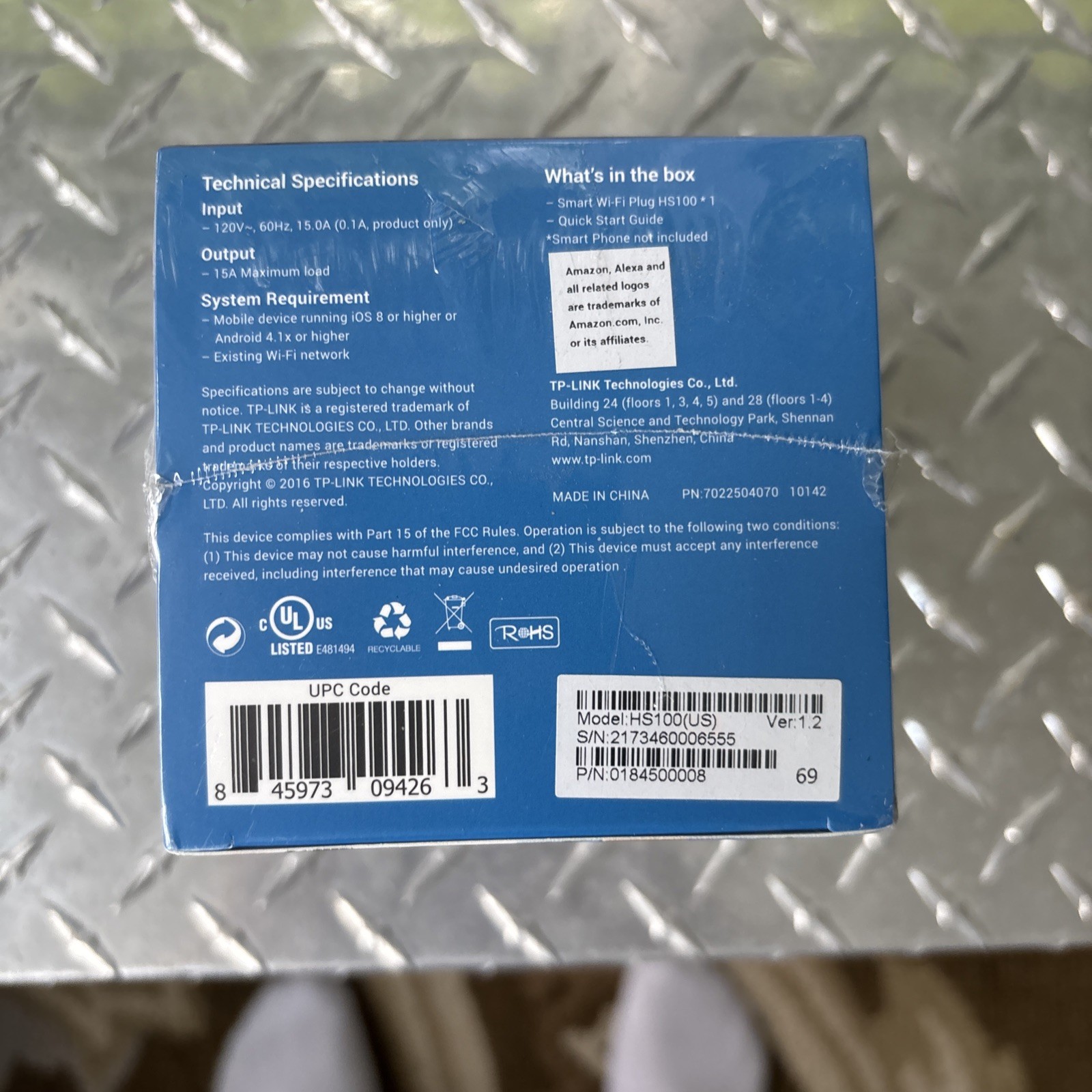 TP-Link HS100 Smart Wi-Fi Plug, Factory Sealed Box