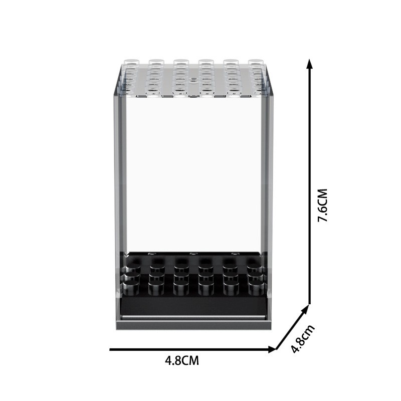 3Pcs Clear Black Base Display Case Box Suitable for Single Minifigures Stackable