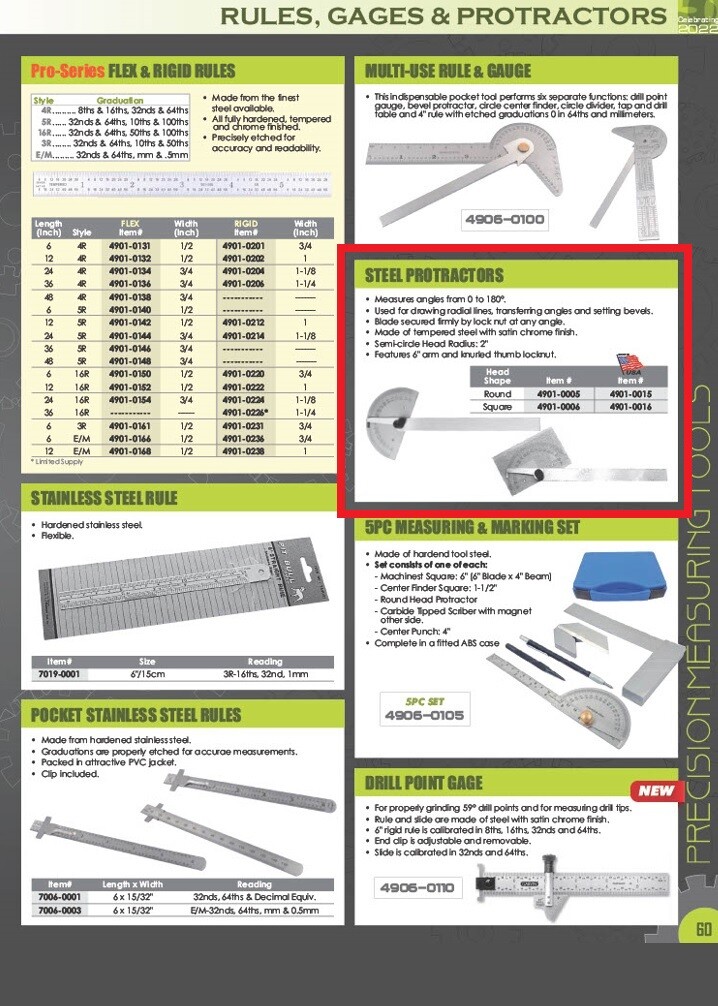 SQUARE HEAD LOCKING TYPE PROTRACTOR (4901-0006)