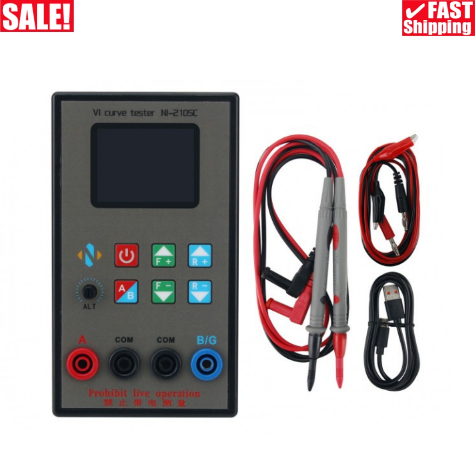 NI-210SC Dual Channel VI Curve Tester 18 Levels Frequencies Adjustable 2.0" TFT