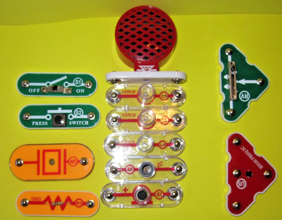 Elenco Snap Circuits Part Lot of 12 RP RV U5 L2 S1 WC X1 L1 L4 SP S2 R1